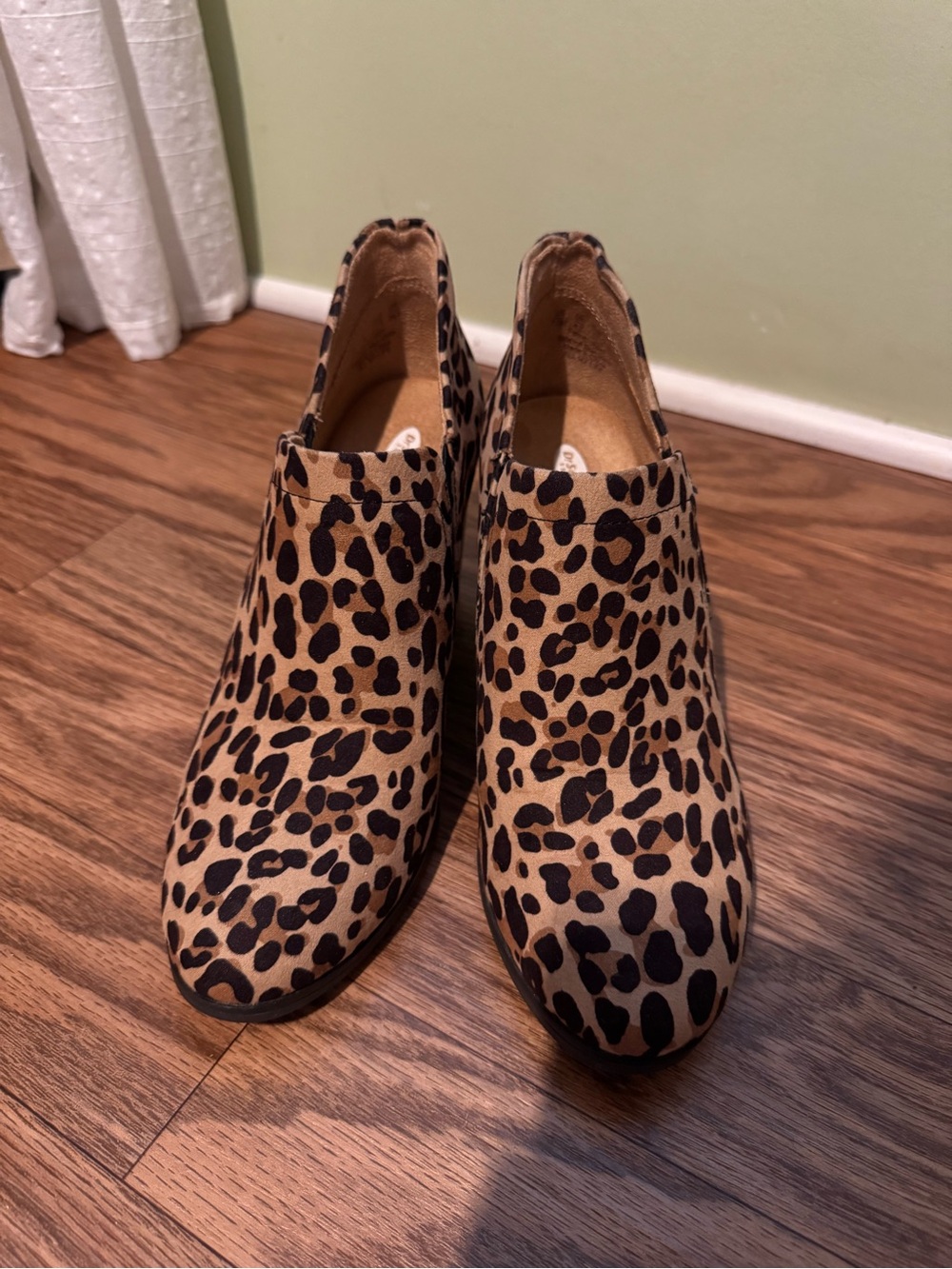 Dr. Scholl's Leopard Print Block Heel Ankle Booties - Brown/Tan - Picture 3 of 6